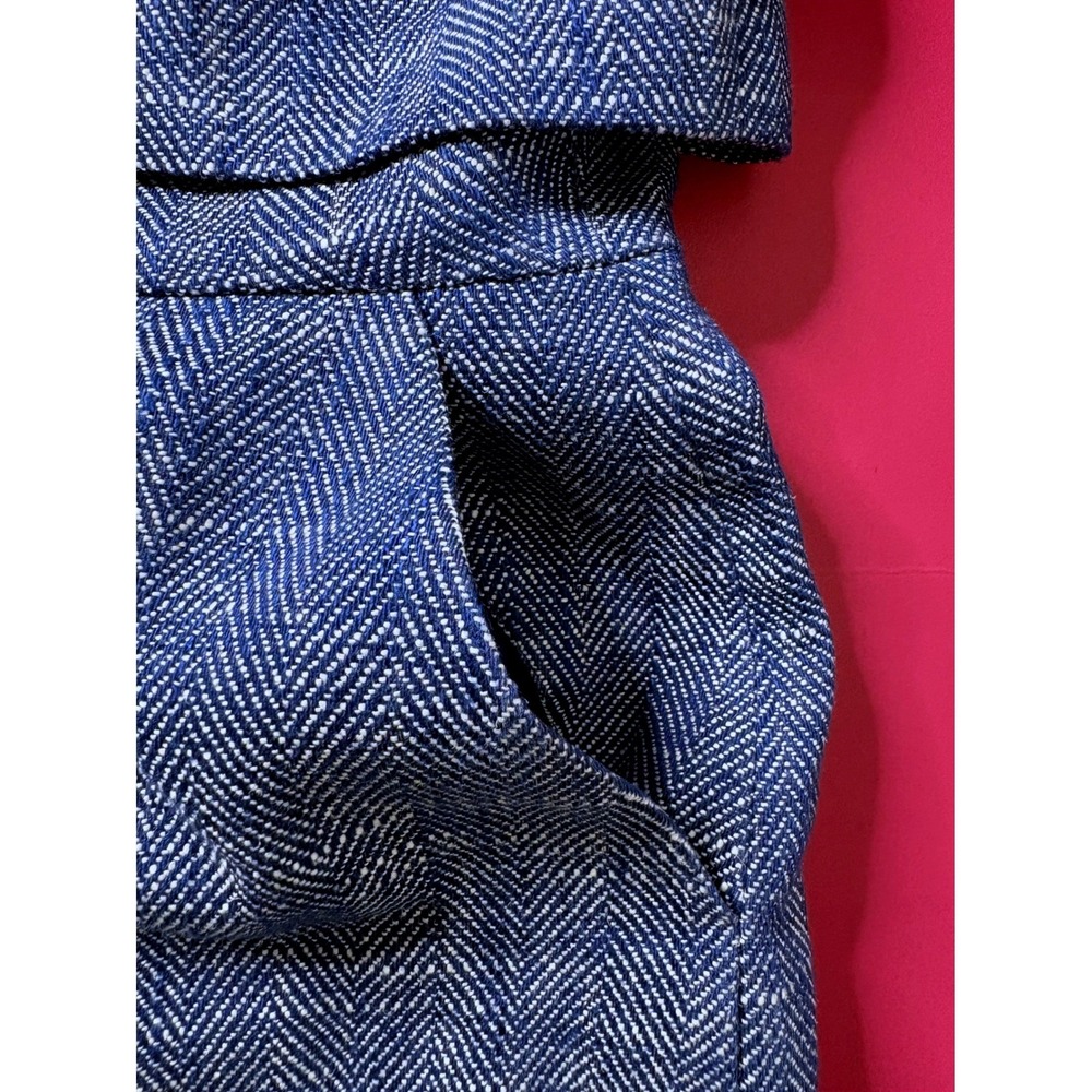 J. CREW Womens Blue Herringbone Layered Sleeveless Sheath Dress 4 Preppy Office - Picture 11 of 13